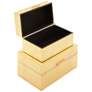 Textured Gold Rectangular Decorative Boxes Set of 2