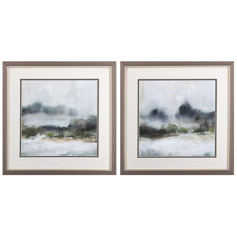 Image 1 Textured Rain 17"W x 17"H Framed Art Set of 2