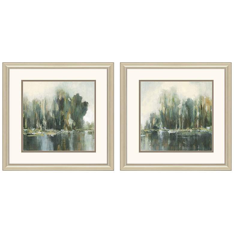 Image 2 Textured Treeline 18"W x 18"H Framed Art Set of 2