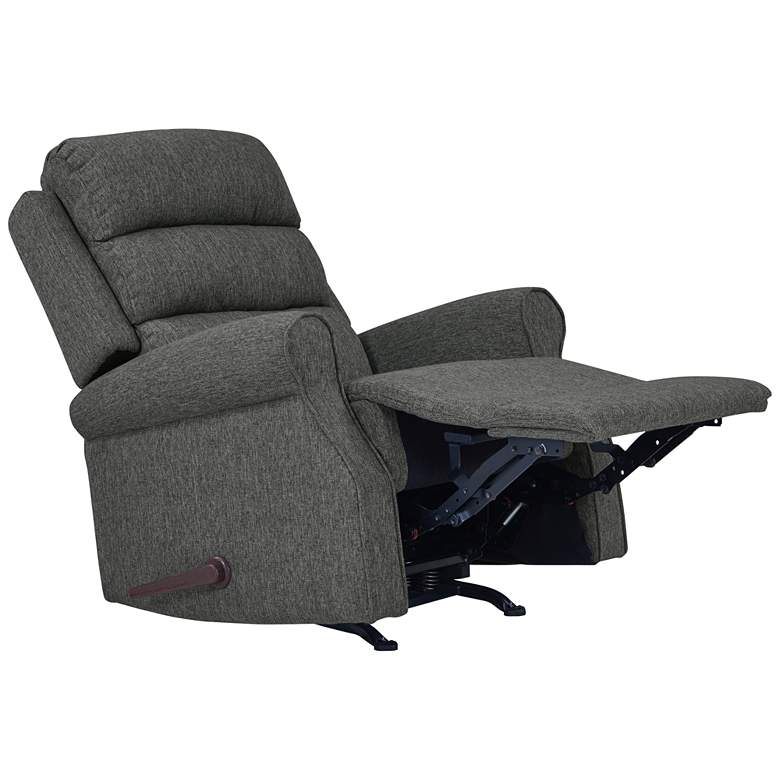 Thaddeus Charcoal Gray Stitch-Tufted Rocker Recliner Chair more views