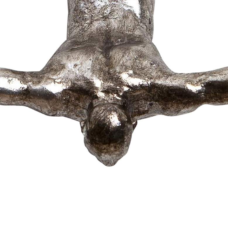 Image 2 Thai Silver Leaf Iron 10 1/4"W Metal Wall Diver Sculpture more views
