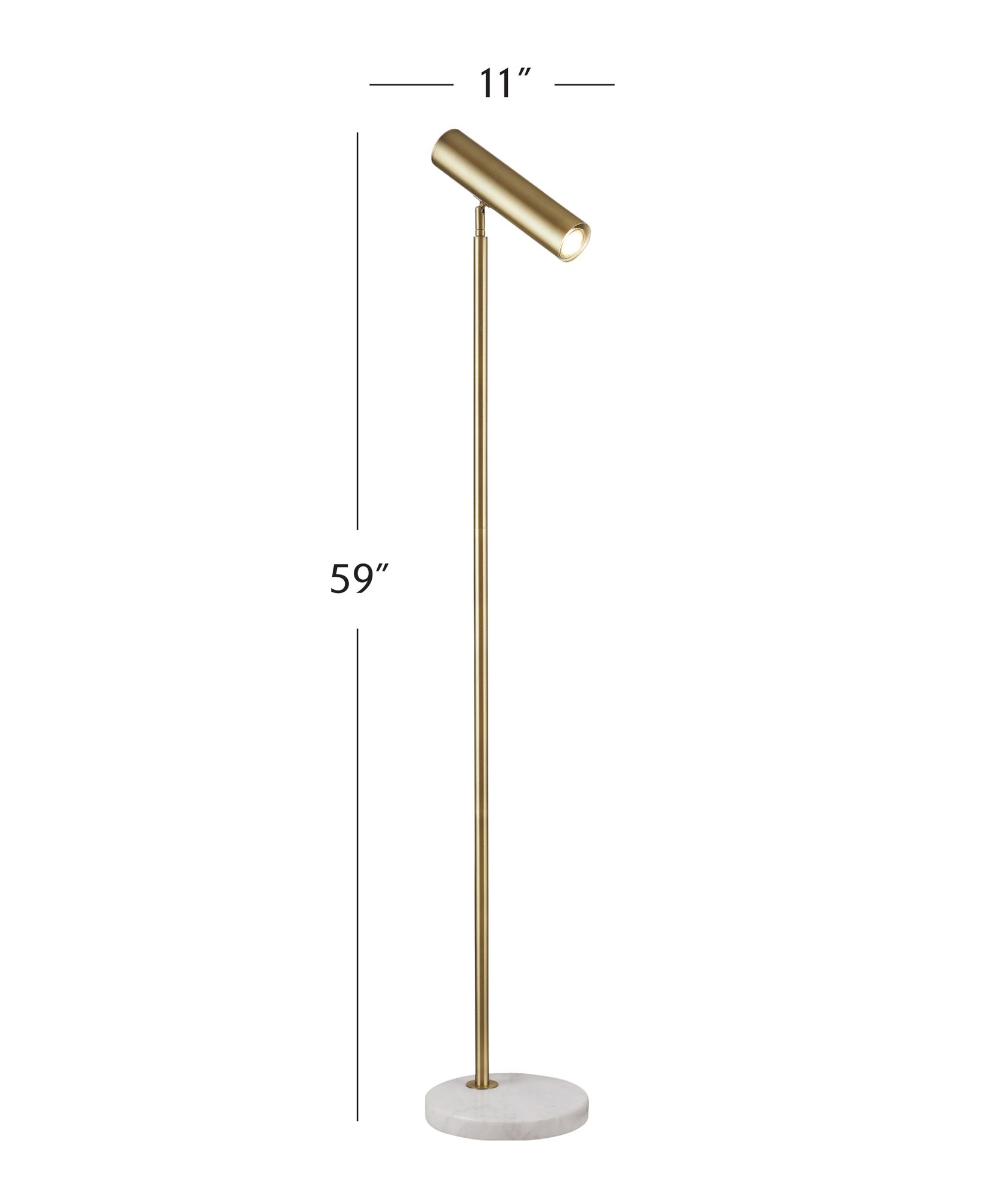Image 3 Thames 59" High Brass And White Floor Lamp more views