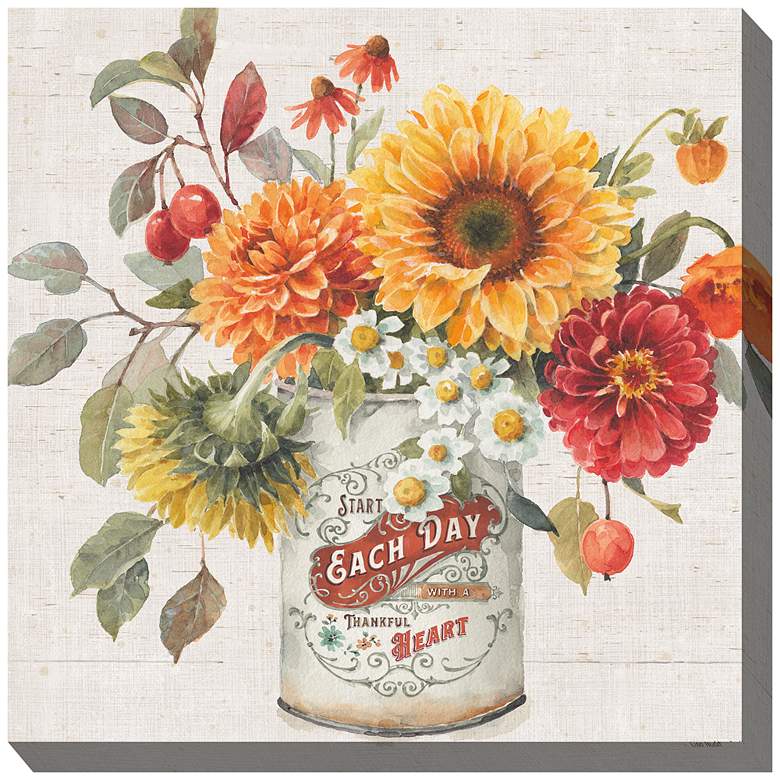 Image 2 Thankful Heart 24" Square Outdoor Canvas Wall Art