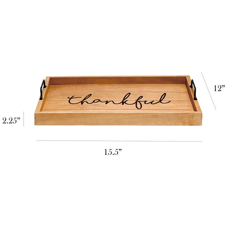 Image 7 Thankful" Decorative Wood Serving Tray more views