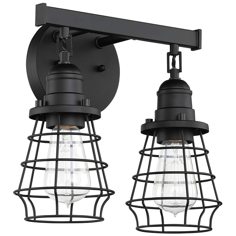 Image 1 Thatcher 2 Light Vanity in Flat Black