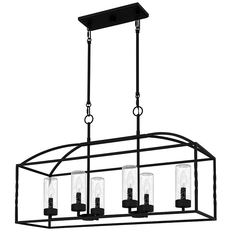 Image 1 Thatcher 22" High Earth Black 6-Light Outdoor Hanging Light