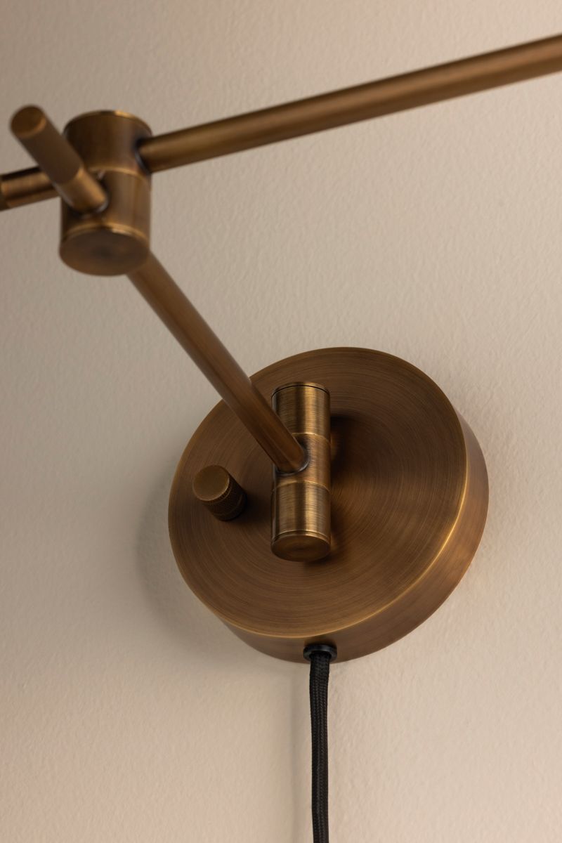 Thatcher 4 3/4" High Patina Brass Plug-In LED Wall Sconce Image 6