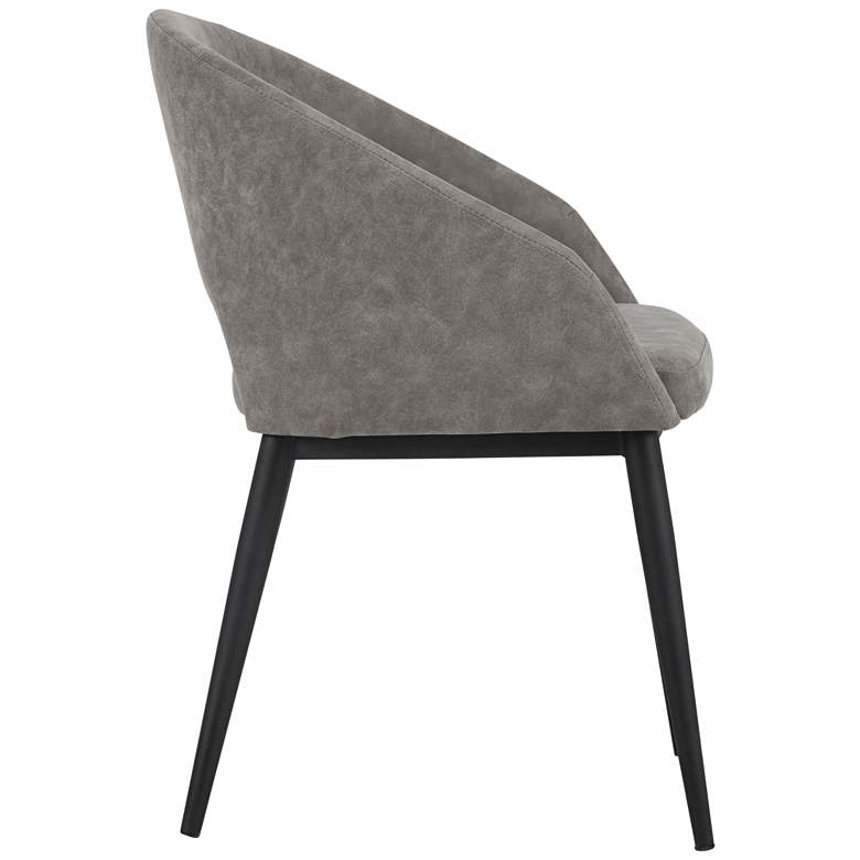 Image 4 Thatcher Antique Gray Faux Leather and Black Modern Dining Chair more views