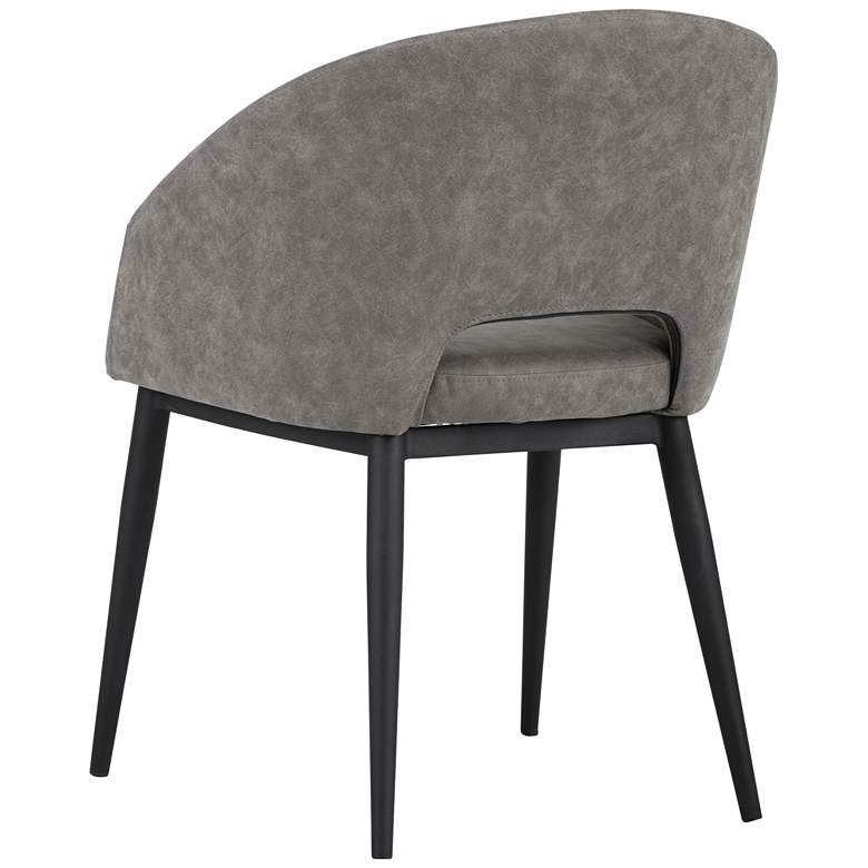 Image 5 Thatcher Antique Gray Faux Leather and Black Modern Dining Chair more views