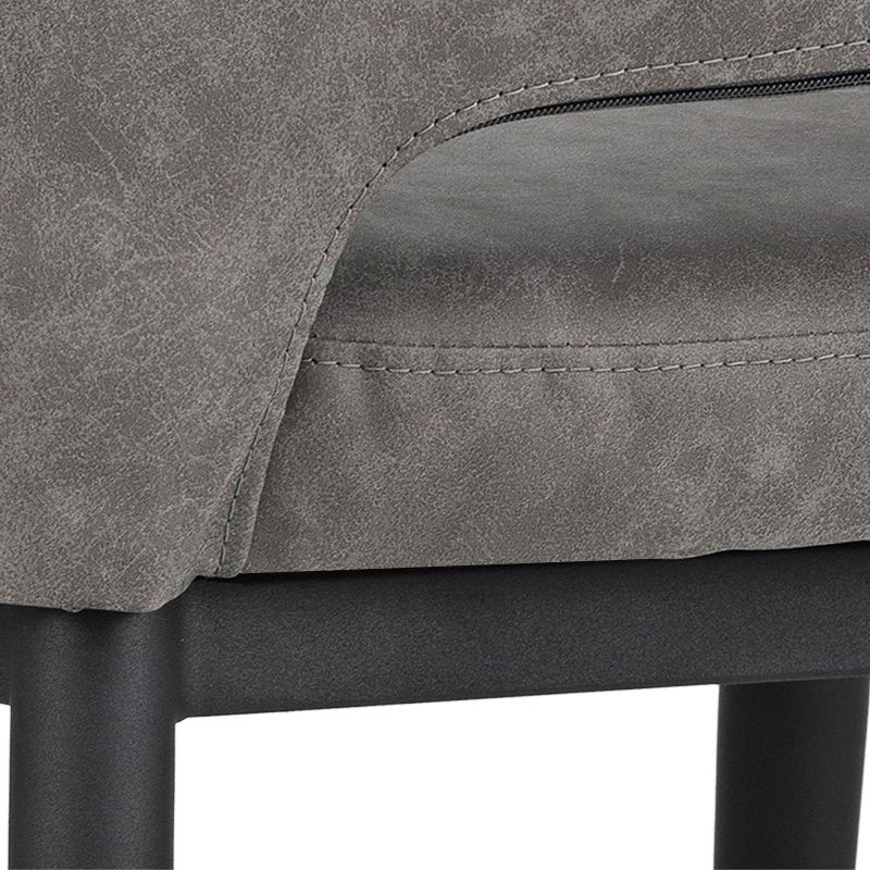 Thatcher Antique Gray Faux Leather and Black Modern Dining Chair in scene