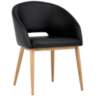 Thatcher Black Faux Leather and Antique Brass Modern Dining Chair