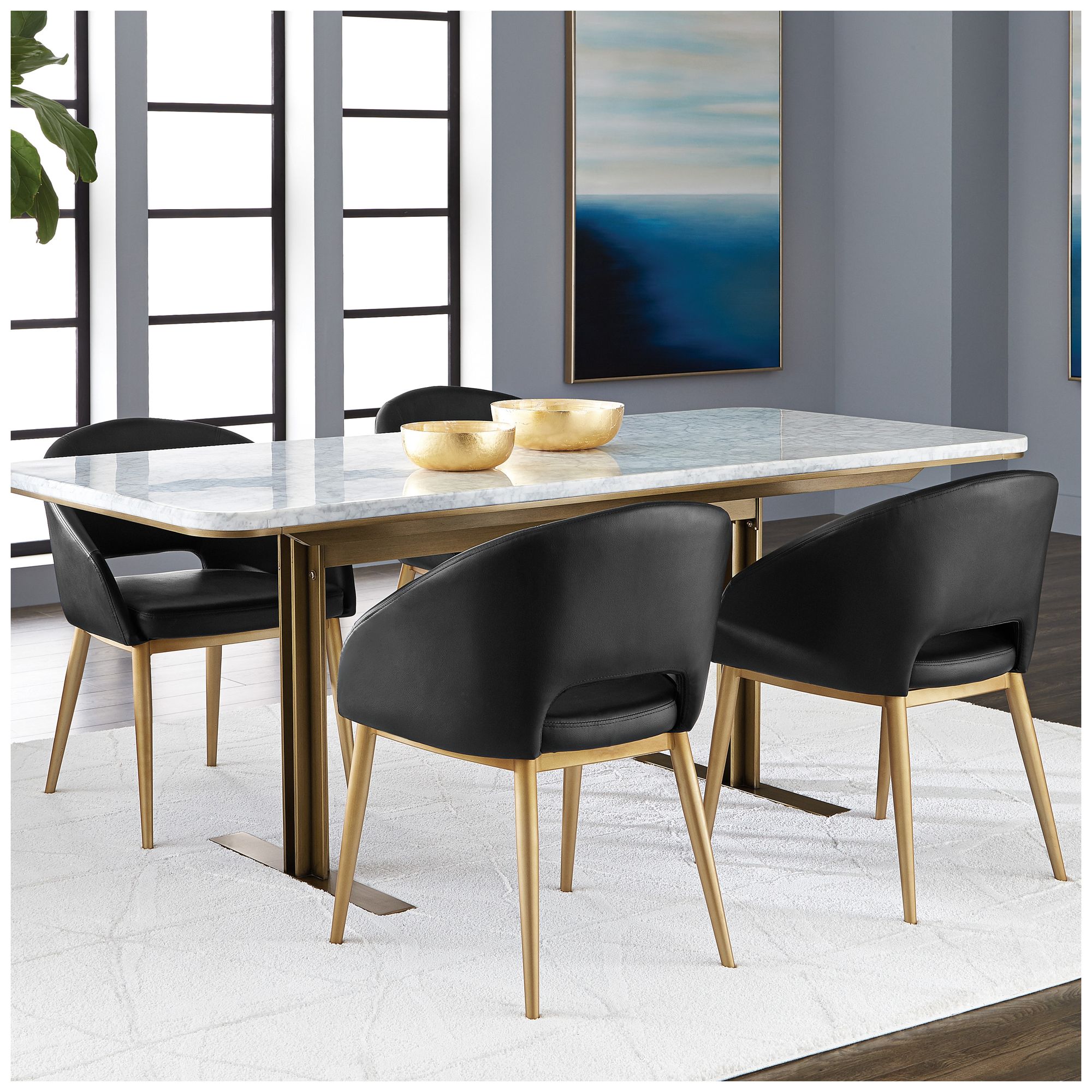 dining room chairs brass legs