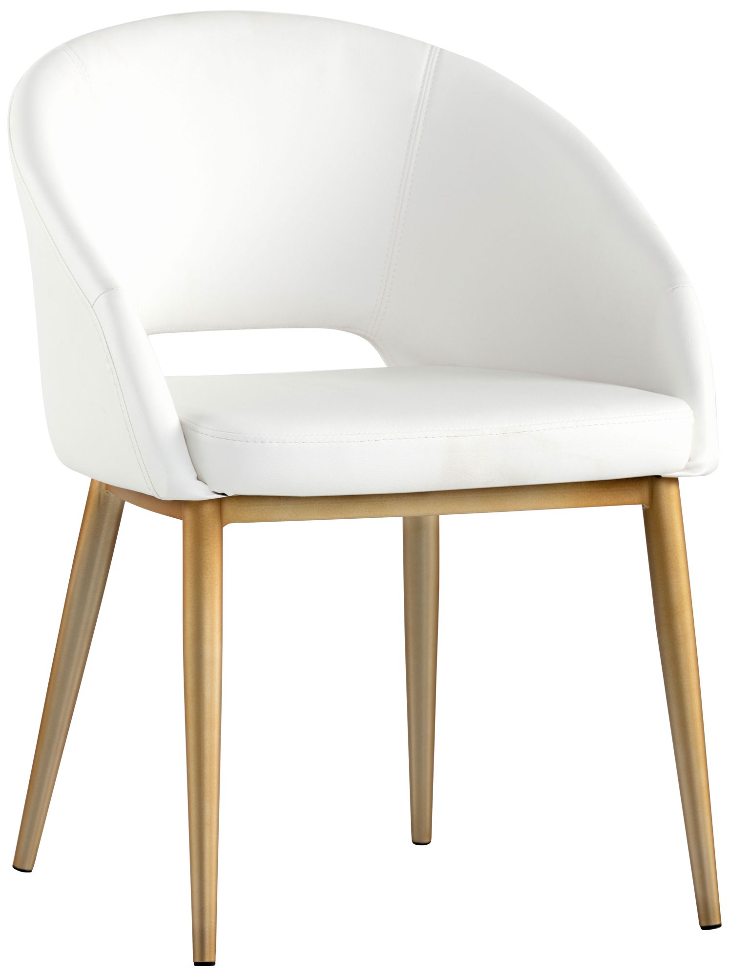 white leatherette dining chair