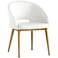 Thatcher White Faux Leather and Antique Brass Dining Chair