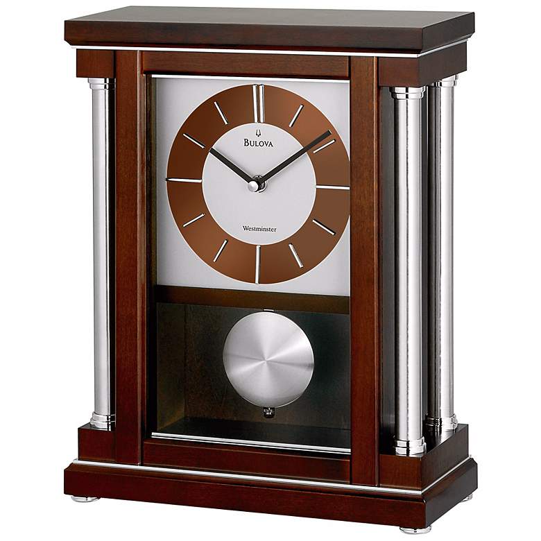 Image 1 Thayer 13 1/4 inch High Westminster Melody Bulova Mantel Clock
