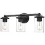 2_Thayer 22 1/2" Wide Matte Black 3-Light Vanity Bath Light