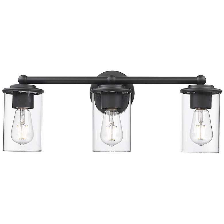 Image 6 Thayer 22 1/2" Wide Matte Black 3-Light Vanity Bath Light more views