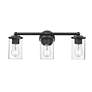 6_Thayer 22 1/2" Wide Matte Black 3-Light Vanity Bath Light more views