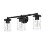 Thayer 22 1/2" Wide Matte Black 3-Light Vanity Bath Light