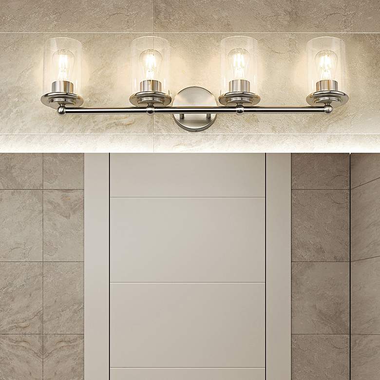 Image 2 Thayer 30 3/4" Wide Brushed Nickel 4-Light Vanity Bath Light