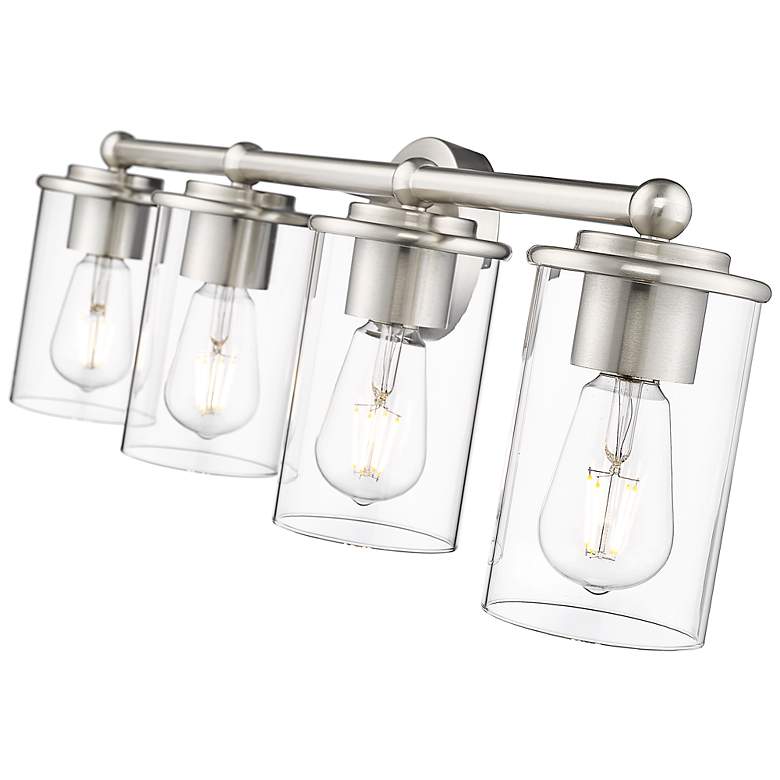 Image 7 Thayer 30 3/4" Wide Brushed Nickel 4-Light Vanity Bath Light more views