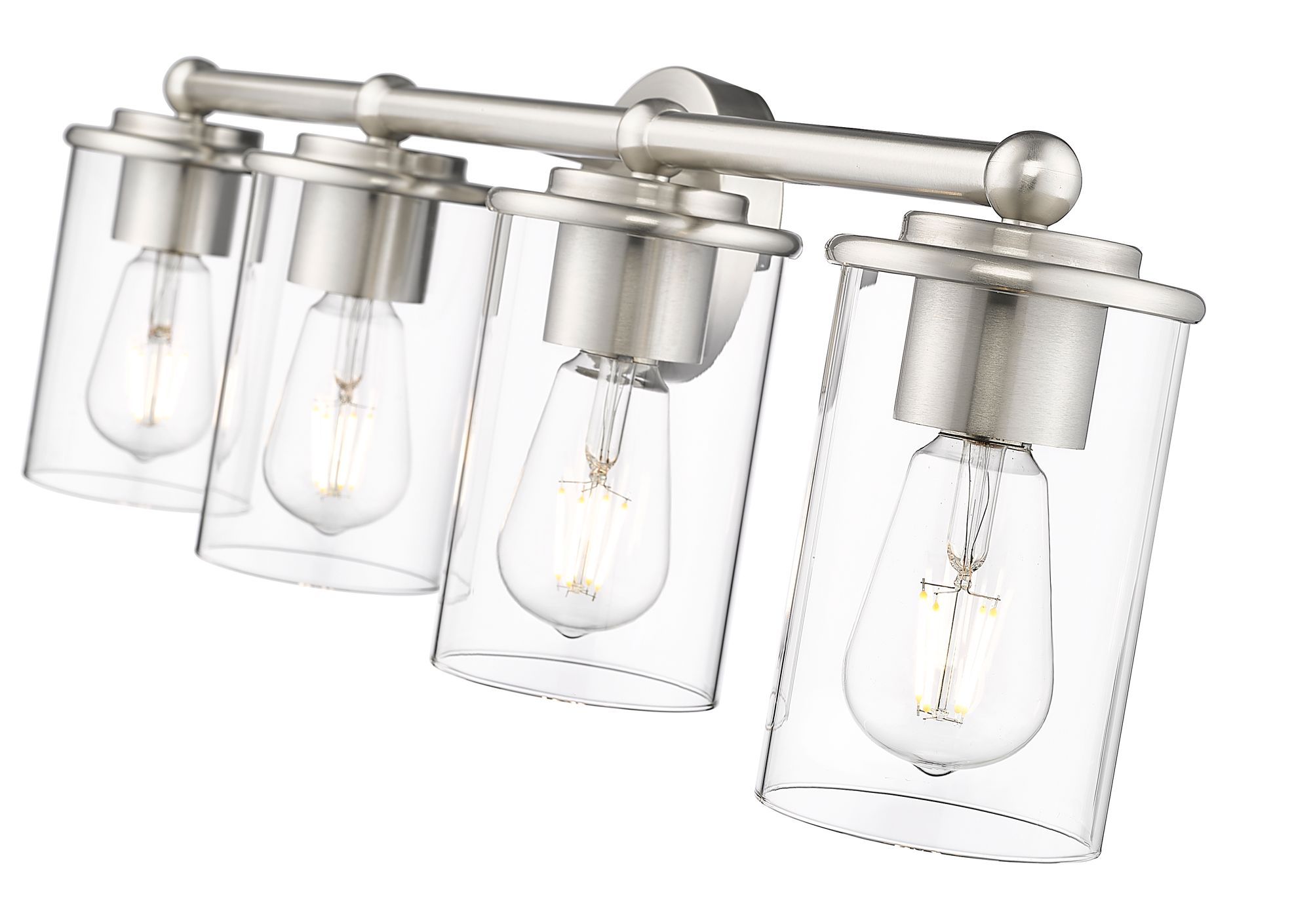 Thayer 30 3/4" Wide Brushed Nickel 4-Light Vanity Bath Light in scene