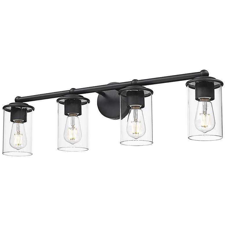 Image 5 Thayer 30 3/4" Wide Matte Black 4-Light Bath Light more views