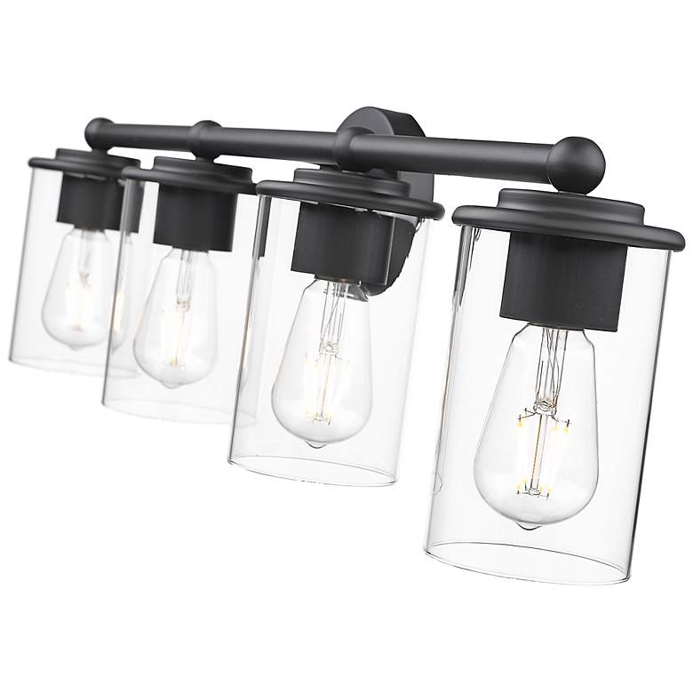 Image 7 Thayer 30 3/4" Wide Matte Black 4-Light Bath Light more views