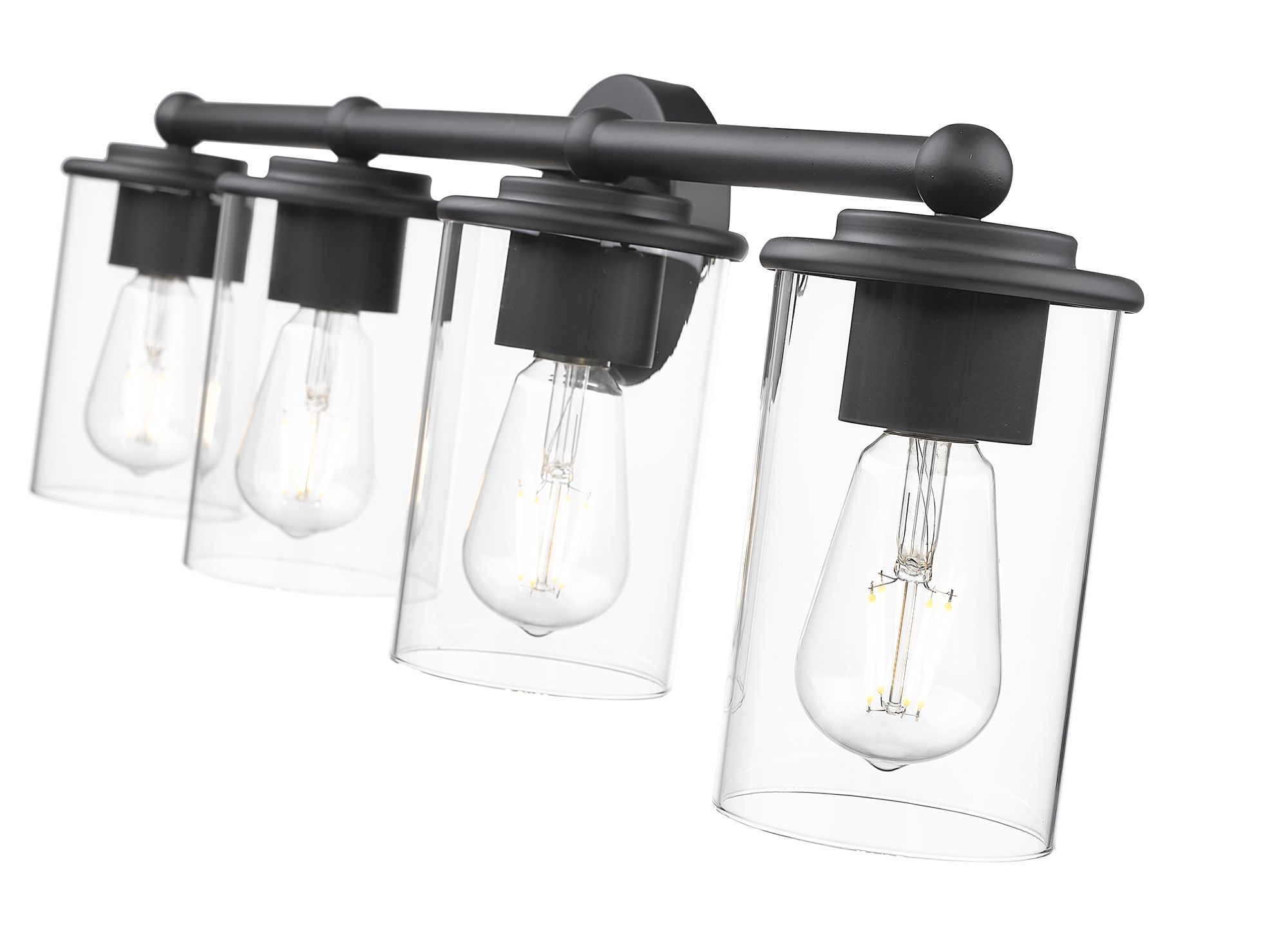 Thayer 30 3/4" Wide Matte Black 4-Light Bath Light in scene