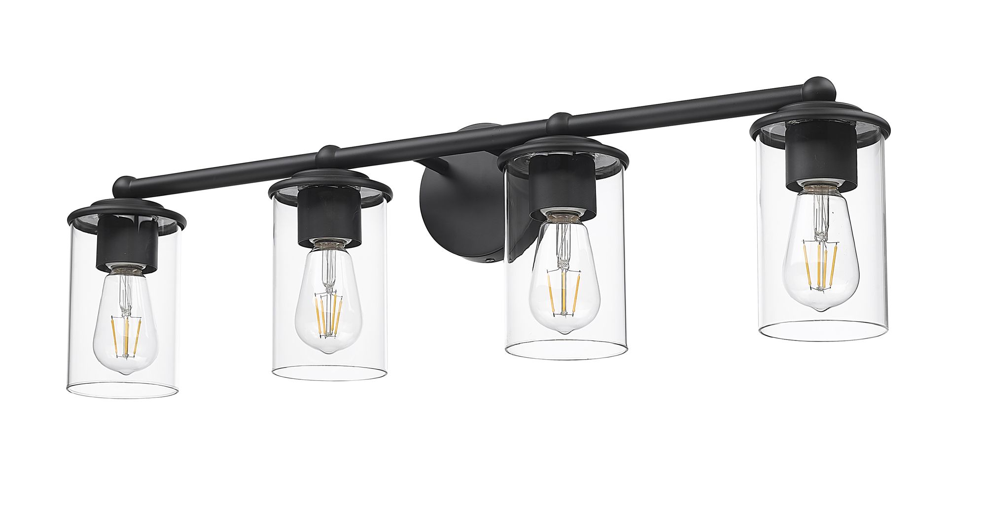 Thayer 30 3/4" Wide Matte Black 4-Light Bath Light in scene