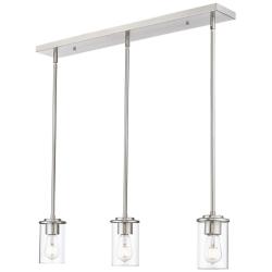Thayer 34" Wide Brushed Nickel 3-Light Pendant