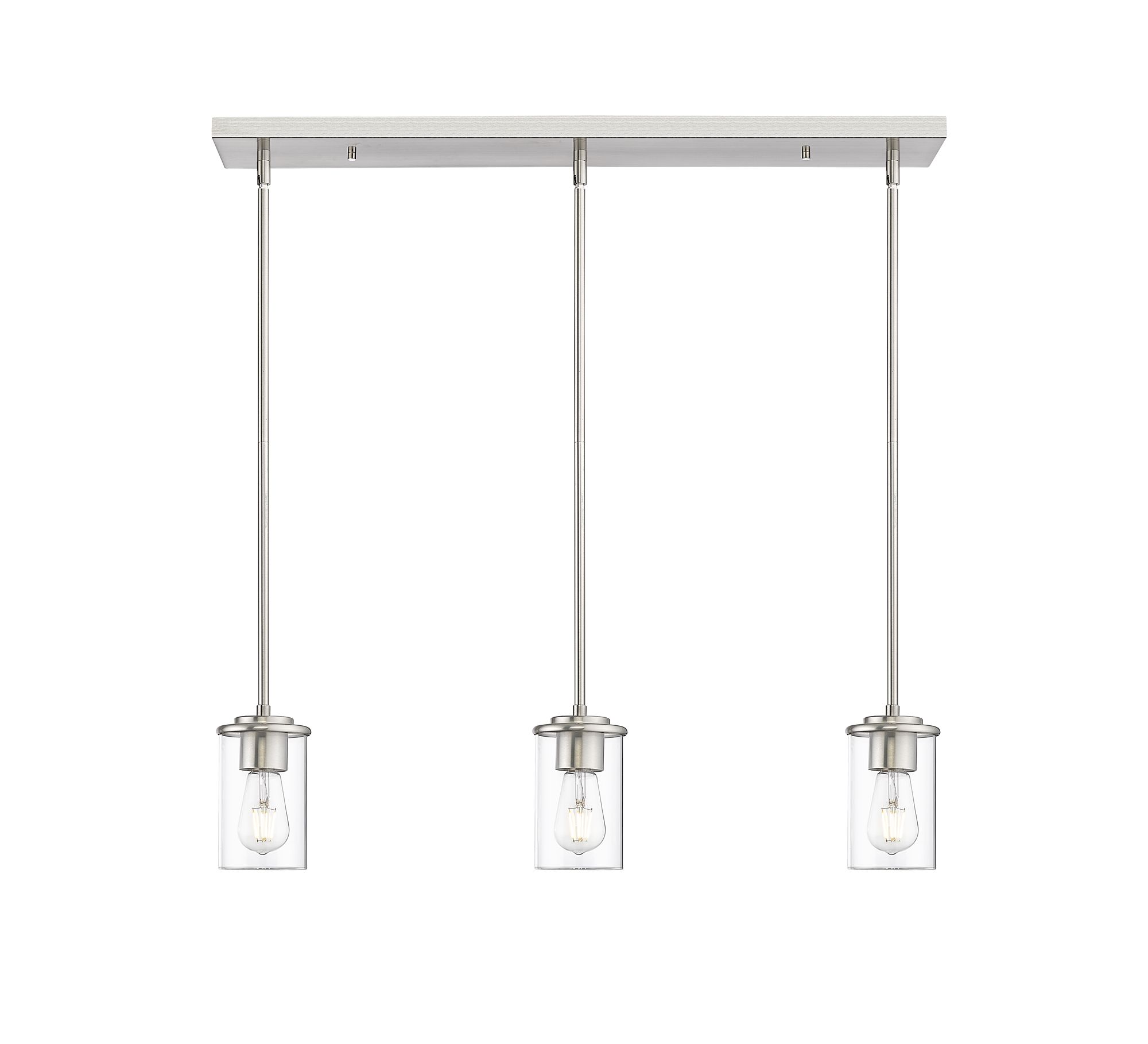 Thayer 34" Wide Brushed Nickel 3-Light Pendant in scene