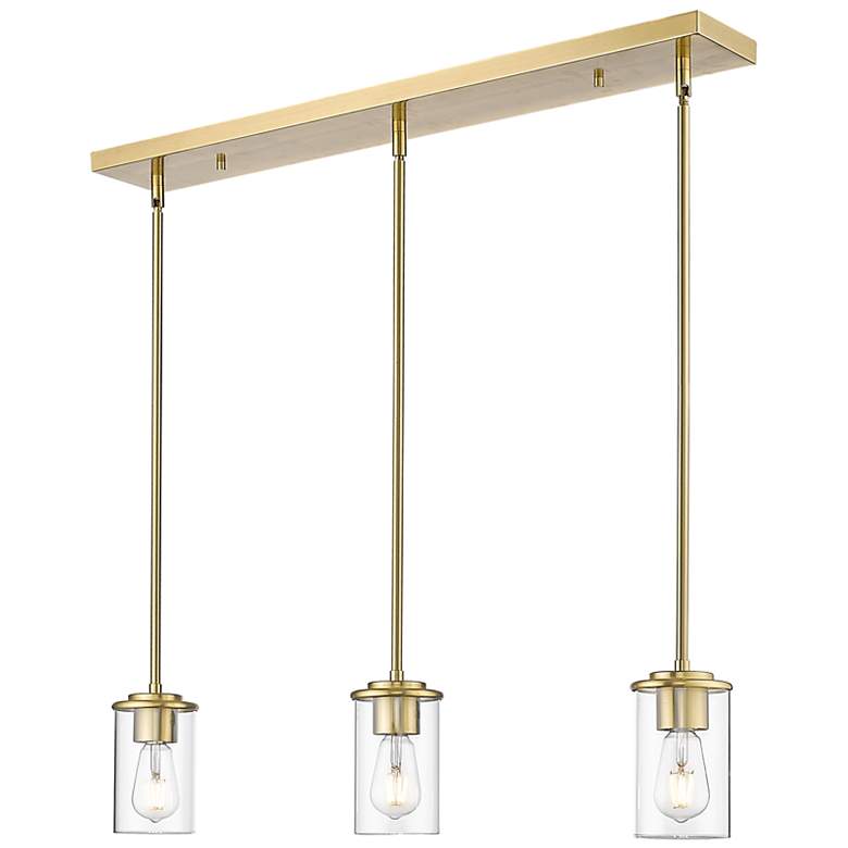 Image 3 Thayer 34" Wide Luxe Gold 3-Light Pendant more views