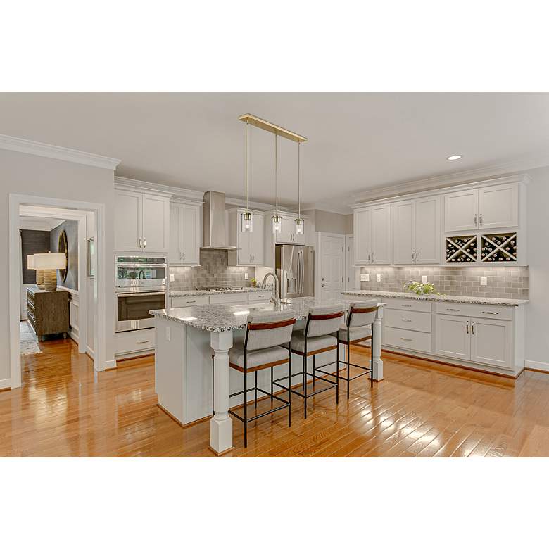 Image 4 Thayer 34" Wide Luxe Gold 3-Light Pendant more views