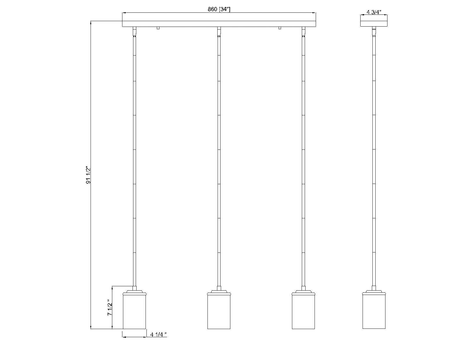 Thayer 34" Wide Luxe Gold 3-Light Pendant