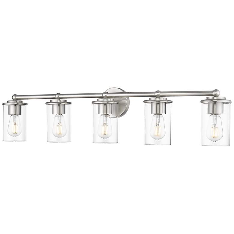 Image 2 Thayer 39" Wide Brushed Nickel 5-Light Bath Light