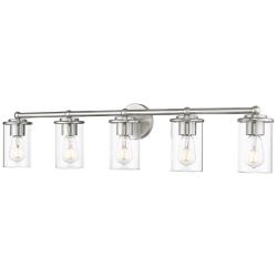 Thayer 39" Wide Brushed Nickel 5-Light Bath Light