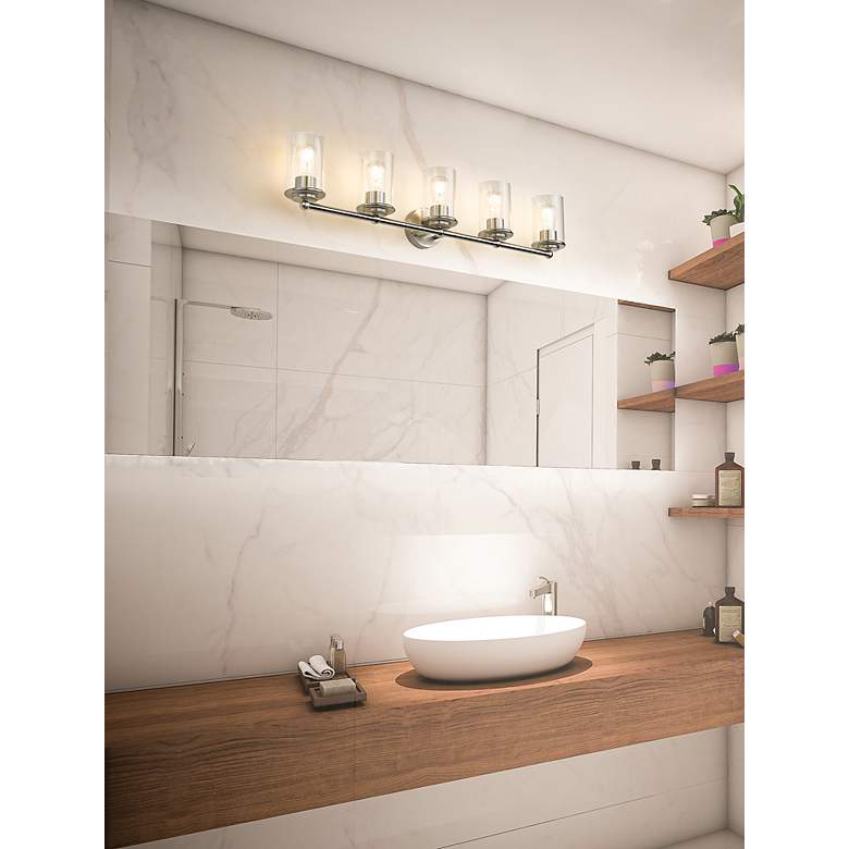 Image 3 Thayer 39" Wide Brushed Nickel 5-Light Bath Light more views