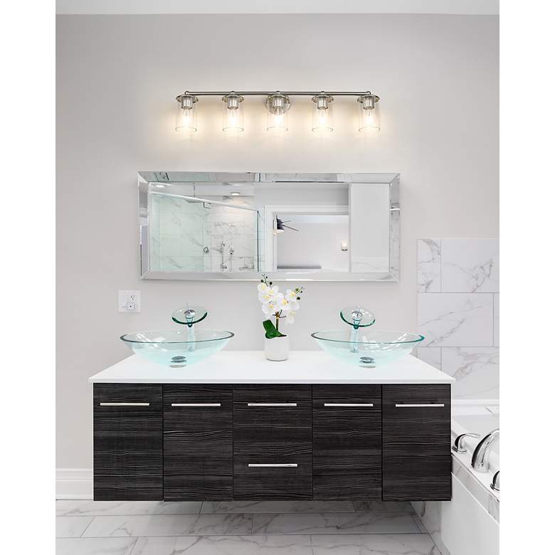 Image 4 Thayer 39" Wide Brushed Nickel 5-Light Bath Light more views