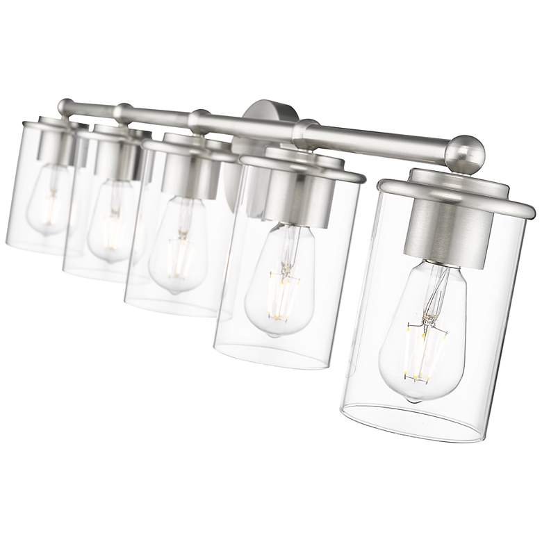 Image 7 Thayer 39" Wide Brushed Nickel 5-Light Bath Light more views