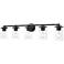 Thayer 39" Wide Matte Black 5-Light Vanity Bath Light
