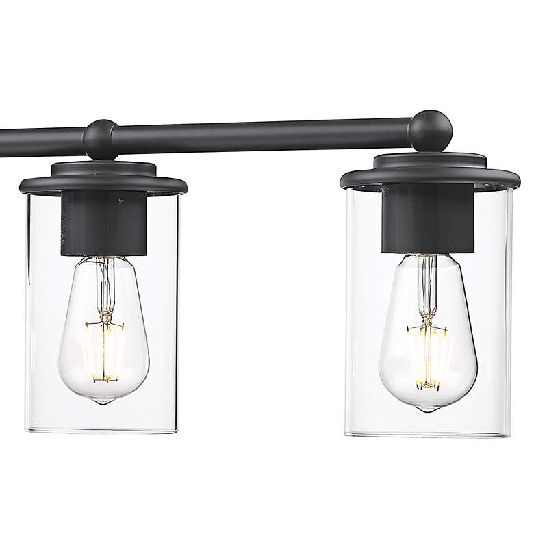 Image 4 Thayer 39" Wide Matte Black 5-Light Vanity Bath Light more views