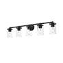 6_Thayer 39" Wide Matte Black 5-Light Vanity Bath Light more views