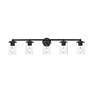 7_Thayer 39" Wide Matte Black 5-Light Vanity Bath Light more views
