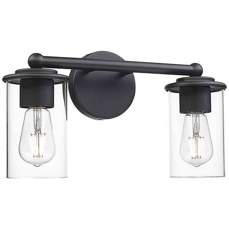 Image 3 Thayer 8 3/4" High Matte Black 2-Light Wall Sconce