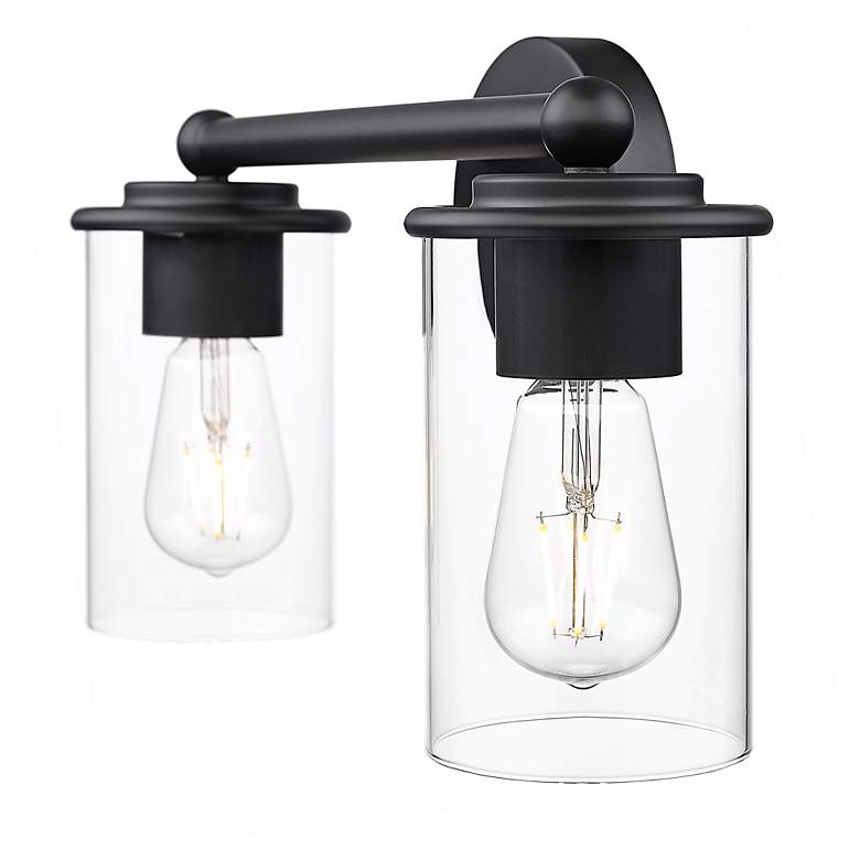Image 6 Thayer 8 3/4" High Matte Black 2-Light Wall Sconce more views