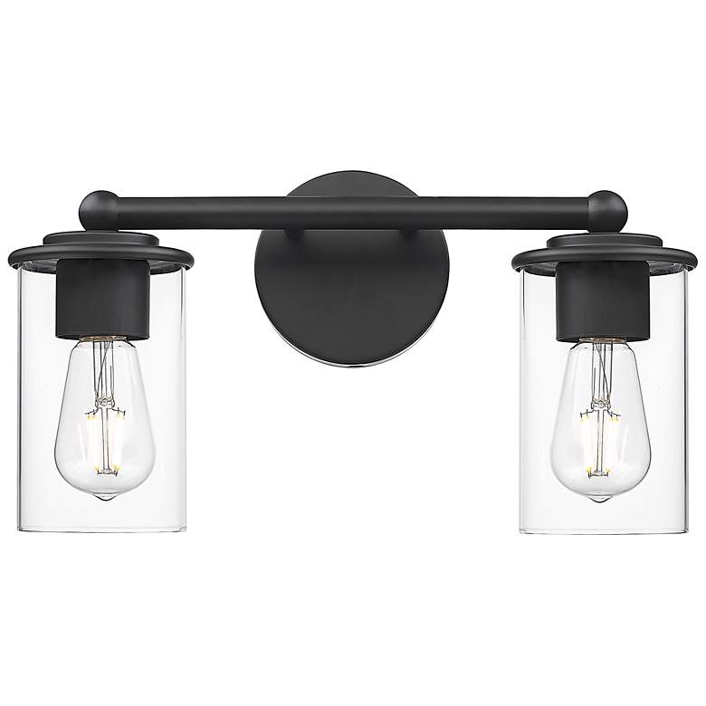 Image 7 Thayer 8 3/4" High Matte Black 2-Light Wall Sconce more views