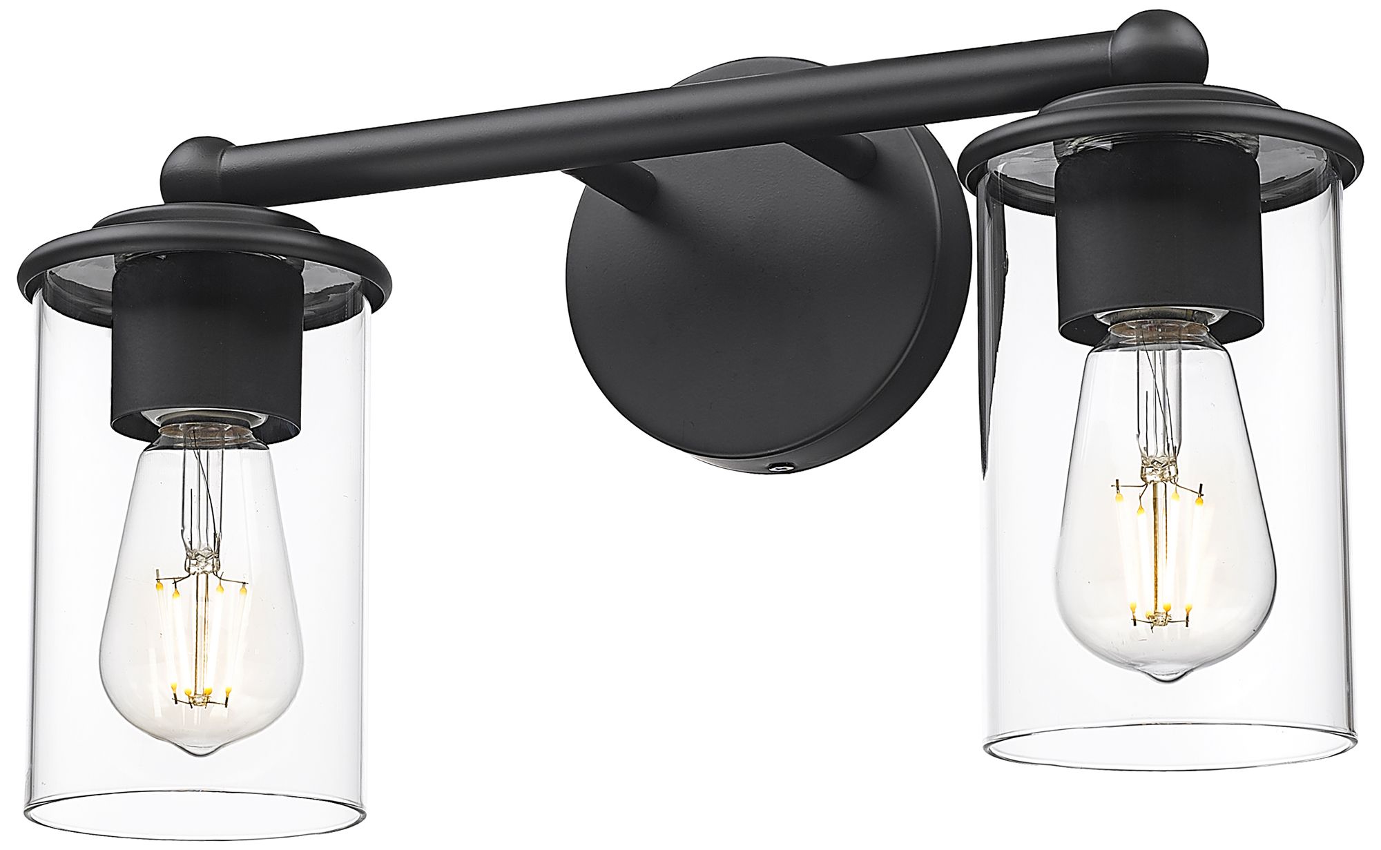 Thayer 8 3/4" High Matte Black 2-Light Wall Sconce in scene