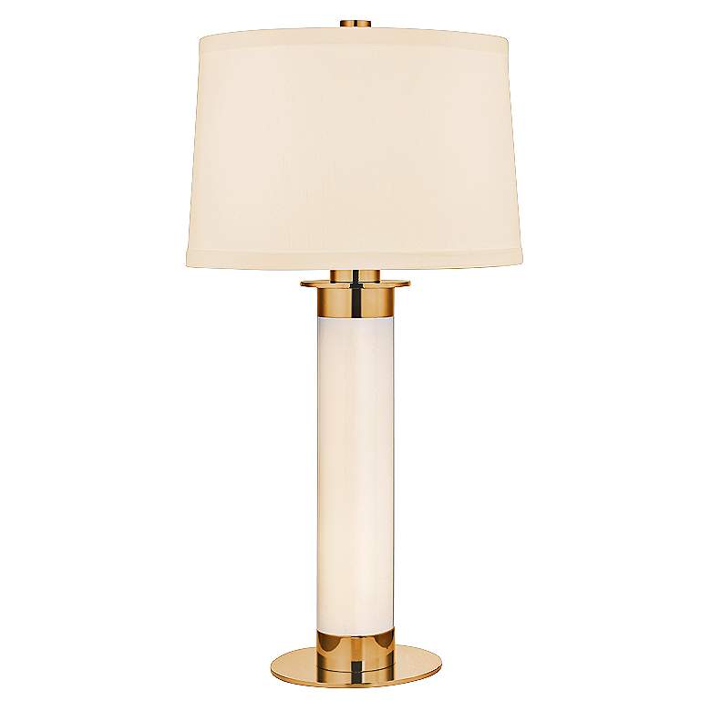 Image 1 Thayer Aged Brass Table Lamp with White Shade