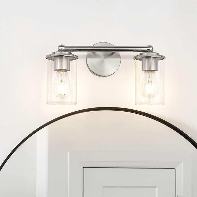 Image 1 Thayer by Z-Lite Brushed Nickel 2 Light Vanity